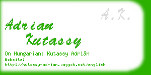 adrian kutassy business card